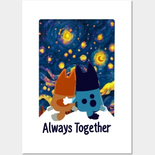 BLUEY ALWAYS TOGETHER Posters and Art